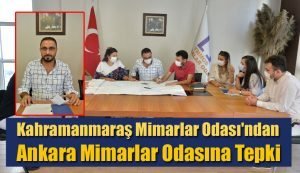 Kahramanmaraş Mimarlar Odası’ndan ödüle tepki